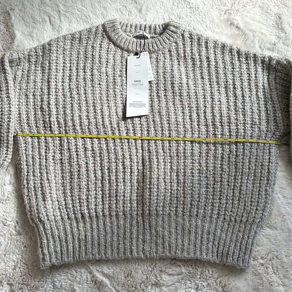 Mango Chunky Sweater Grey Size S - Picture 5 of 9